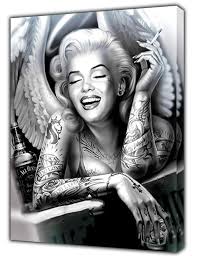Marilyn Monroe Evil Angel Photo Picture Print On Framed Canvas Wall Art Decor Marilyn Monroe Tattoo Marilyn Monroe Drawing Marilyn Monroe Artwork