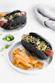 Black Activated Charcoal Hot Dog Buns Sift Simmer Recipe Hot Dog Buns Charcoal Recipe Charcoal Bread