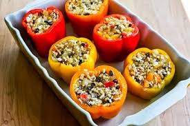 Vegetarian Stuffed Peppers With Brown Rice Mushrooms And Feta Kalyn S Kitchen Recipe Stuffed Peppers Vegetarian Stuffed Peppers Easy Vegetarian Stuffed Peppers