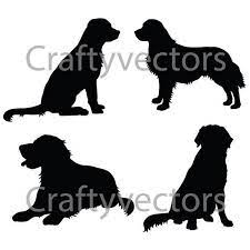 Golden Retriever Silhouettes Vector File Golden Retriever Silhouette Dog Silhouette Dogs Golden Retriever