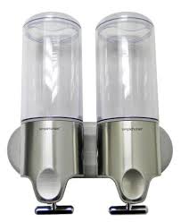 Simplehuman Stainless Steel Wall Mount Pumps Twin Shampoo Soap Dispenser Simplehuman Steel Wall Shampoo Dispenser