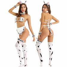 Women's Cute Japanese Style Anime Cow Cosplay Costumes Halloween Fancy Dress  | eBay