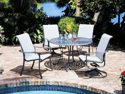 Suncoast Santa Rosa Sling Cast Aluminum Dining Set Srssds With Images Patio Patio Furniture Collection Dining Set