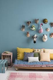 A Safari Wall Blue Living Room Decor Blue Living Room Blue Rooms