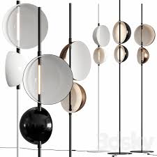 It's available a second stylish version of superluna in black, with the inner curve of the shades in white. 3d Models Floor Lamp Oluce Superluna Floor Lamps
