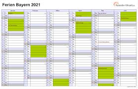 Laden sie sich ihren ferienkalender als jahreskalender, halbjahreskalender, quartalskalender oder monatskalender. Ferien Bayern 2021 Ferienkalender Zum Ausdrucken