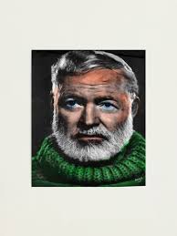 Ernest Hemmingway Painting by Peter Nowell Photographic Print