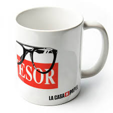 Tworzy plan, w którym dopracowany jest każdy szczegół. Dom Z Papieru Kubek Profesor