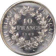 1965 france 10 francs 1965 hercules silver struck on polished flan !!! France 10 Francs Km 932 Prices Values Ngc