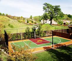 Information about planning for a volleyball court in a backyard. Multi Sport Court Outdoor Residential Commercial Photo Gallery