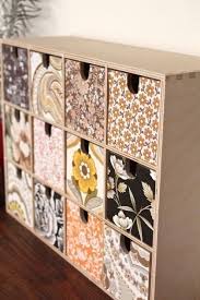 Decoupage The Drawers On The Side With The Cutout Add Drop Ring Pulls On The Other Then You Can Sw In 2020 Diy Cube Storage Cube Storage Bins Diy Cardboard Furniture