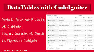 Datatables Server Side Processing With Codeigniter Codexworld Coding Server Sides
