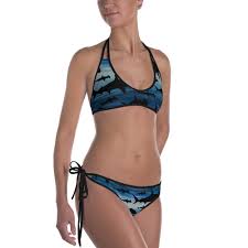 Cavis A Shark Pattern Hammerhead Bikini Scuba Diver Swimsuit Sea Life Swimwear Beach Fashion