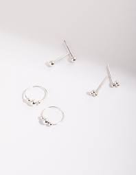 Sterling Silver Ball Mix Earring 3 Pack Lovisa Jewellery Australia Cartilage Piercing Helix Piercings C Sterling Silver Accessories Silver Silver Stars