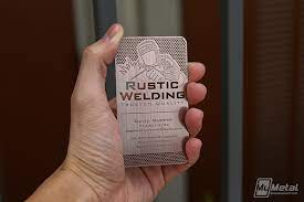 Going around to peoples' houses or businesses, or handing them out at a trade show stall, are also. Rustic Welding Copper Finish Metal Business Cards On Behance