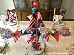 Elevate simple american fare like steaks and shrimp cocktail. Dinner Party Celebrating The Red White And Blue Inspirational Details