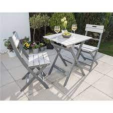 This style has been tried and tested in countless french cafes and is as robust as they come. Grigio Folding Wooden Garden Furniture Bistro Set In Grey Furniture123