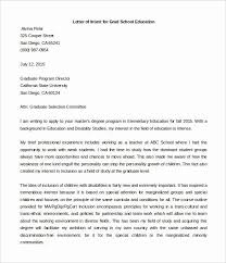 Letter Of Intent For Masters Degree In Education Awesome 12 School Letter Intent Free Word Pdf Format Letter Of Intent Grad School School Template