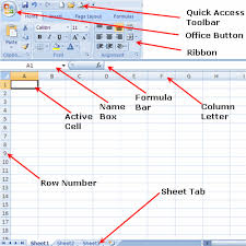 what are the most important parts of an excel 2007 screen