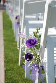 Pretty Purple Wedding Lisianthus Outdoor Wedding Chair Decor Wedding Decorations Elegant Purple Wedding Aisle Decorations Outdoor Wedding Chair Decorations