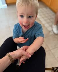 First time in the pool for Knoxie!