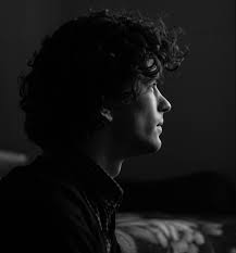 Portrait of troubled young asian guy trying think up plan or idea, standing in thoughtful pose with hand on chin, looking questioned and hesitant at upper left corner. Free Images Man Silhouette Person Black And White People Boy Alone Male Guy Sadness Model Young Darkness Lonely Curly Hair Sad Glasses Adolescence Head Angry Tired Sorrow Problem Stress Emotion Trouble