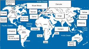 The briesemeister projection is a modified version of the hammer projection, where the central meridian is set to 10°e, and the pole is rotated by 45°. Free Printable World River Map Outline World Map With Countries