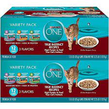 Purina One Cat Food True Instinct Recipe Variety Pack Tuna In Sauce Chicken In Gravy Turkey In Gravy 12 3 Oz Cans Pack Cat Food Cat Food Coupons Best Cat Food