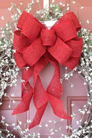 Este Arco De Guirnalda De Arpillera Roja Tiene 11 Lazos Hermosos 3 Largas Colas Y Mide Aproximadamente 9 A Traves D Christmas Bows Wreath Bow Christmas Crafts