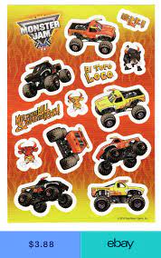 Monster Jam Sticker El Toro Loco 1 Sheet Truck Stickers El Toro Loco Cumpkeanos Cumpleanos