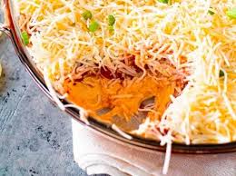 Savoureuse Trempette A Nachos Multi Etages Recettes Ma Fourchette Easy Layered Taco Dip Layered Taco Dip Chicken Tortilla Bake