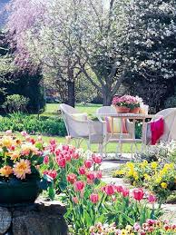 Time To Resurrect The Lloyd Loom Chair From The Garage With Images Beautiful Gardens Spring Garden Garden Design