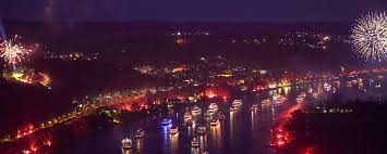 The hill was formed by rising magma that could not break through to the surface, and then cooled and became solid underneath. Rhine In Flames Firework On The River Rhine 2020