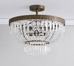 View flushmount photography of luxury lighting fixtures by the urban electric company. Scarlett Crystal Flush Mount Pottery Barn