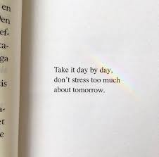 Take It Day By Day Don T Stress Too Much About Tomorrow Words Quotes Positive Quotes Words