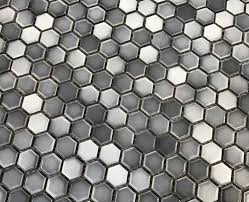 Mesh sheet, making installation simple. Shades Of Gray Hexagon Porcelain Matte Mosaic Floor Wall Tile