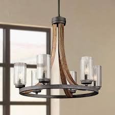 Grand Bank 25 Wide Wood Chandelier By Kichler 6m137 Lamps Plus