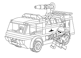 Lego Firetruck With Fireman Coloring Page For Kids Printable Free Lego Duplo Lego Coloring Lego Coloring Pages Truck Coloring Pages