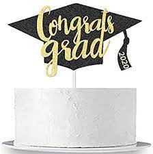 Congrats Grad Cake Topper For Graduation 2020 Black Amazon Com Grocery Gourmet Food Congrats Grad Graduation Cupcake Toppers Cake Toppers