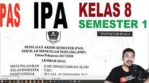 Cakupan ulangan meliputi seluruh indikator yang merepresentasikan semua kd pada semester tersebut. Penilaian Akhir Semester Ipa Kelas 8 Semester 1 Youtube