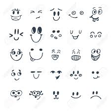 Set Van Hand Getrokken Grappige Gezichten Leuke Cartoon Emotionele Gezichten In Te Stellen Vector Illustratie Handen Tekenen Cartoon Gezichten Cartoon Schetsen
