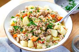 I'm talking about putting in a frozen solid hunk of ground meat. Instant Pot Ground Turkey Potato Stew Whole30 Gluten Free