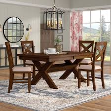 The dining table is a stunning combination of high gloss and stainless steel metal boasting a surface, which allows plenty of room for dining with guests. Country Farmhouse Kitchen Dining Room Sets You Ll Love In 2021 Wayfair