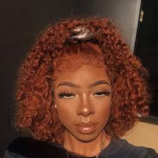 The black top layer is dyed first, and then the red layer is dyed afterward. Ginger Orange Wig Human Hair Deep Wave Lace Front Human Hair Wigs Pre Zupforchester Virgin Coloured For Black Women 10 Inches Amazon De Beauty
