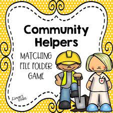 Community Helpers Matching File Folder Game By Limars Stars Tpt