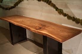 7ft Elm Console Table Steel I Beam Base Contemporary Buffets And Sideboards Furniture Design Live Edge Console Table