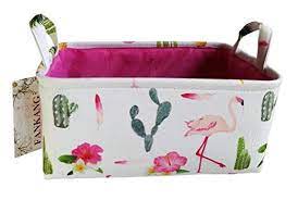 Rectangular Fabric Storage Bin Toy Box Baby Laundry Basket With Flamingo Prints For Kids Toys And Nursery St Fabric Storage Bins Fabric Storage Nursery Storage
