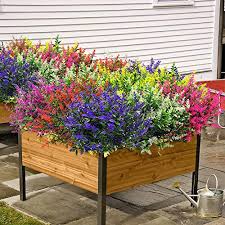 Potting mix is lightweight and rich in nutrients, and some kinds have fertilizer already mixed in. Grunyia 10 Bundles Artificial Lavender Flowers Outdoor Fake Plants Faux Plastic Uv Resistant Flowers For Home Garden Porch Window Box And Cemetary Grave Decorations 10 Purple Pricepulse