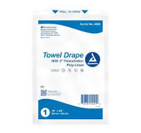 Disposable Towel Drapes Fenestrated Sterile, 18" x 26", BX/50