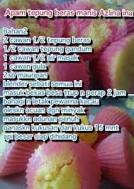 Pukul telur bersama gula, sunquick dan ovalette hingga kembang Apam Beras Manis Malaysian Dessert Food Recipes
